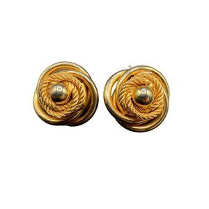 Bijoux Charme Golden Knots Earrings Chunky Knots Clip On Earrings Gold Tone
